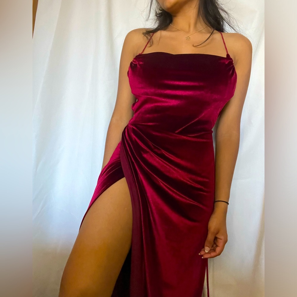 Red velvet prom dress. Worn once